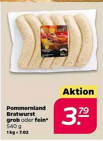 NETTO Pommernland Bratwurst Grob Oder Fein Angebot