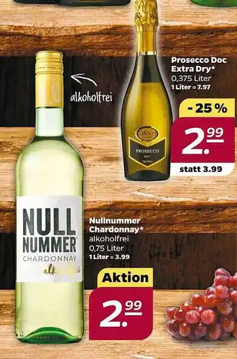 NETTO Prosecco Doc Extra Dry Oder Nullnummer Chardonnay Angebot