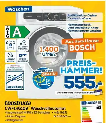 Euronics XXL Constructa Cwf14g109 Waschvollautomat Angebot