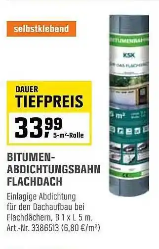 OBI Bitumen-abdichtungsbahn Flachdach Angebot