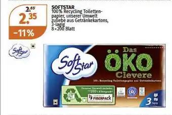 Müller Sofstar 100% Recycling Toilettenpapier Angebot