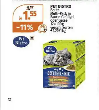 Müller Pet Bistro Beutel Multi Pack In Sauce Geflugel Oder Gelee Angebot