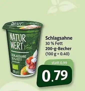 Markant Natur Wert Schlagsahne 200 g Becher Angebot