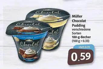 Markant Müller Chocolat Pudding 180 g Becher Angebot