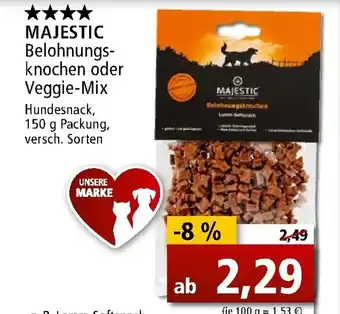 Zoo & Co Majestic Belohnungsknochen oder Veggie Mix 150g Angebot