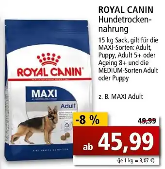 Zoo & Co Royal Canin Hundetrockennahrung 15kg Angebot