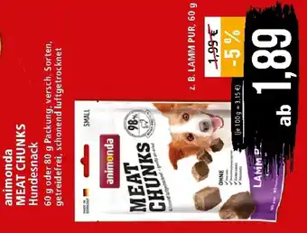 Zoo & Co animonda Meat Chunks Hundesnack 60g Angebot