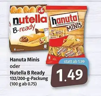 Markant Hanuta Minis Oder Nutella B Ready 132/200 g Angebot