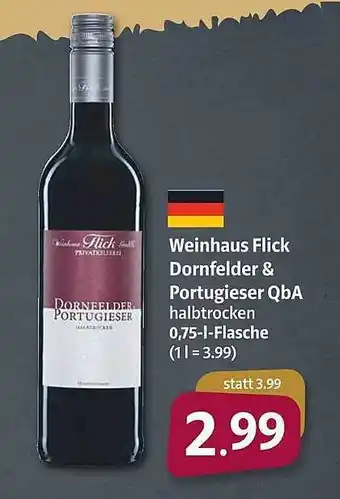 Markant Weinhaus Flick Dornfelder & Portugieser Qba 0,75 L Angebot