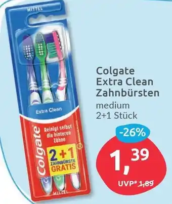 Budni Colgate Extra Clean Zahnbürsten medium 2+1 Stück Angebot