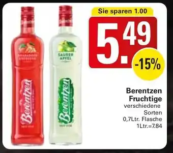 WEZ Berentzen Fruchtige 0,7Ltr. Flasche Angebot