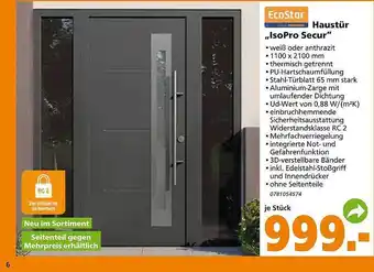 Globus Baumarkt Ecostar Haustür „isopro Secur” Angebot