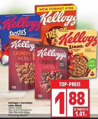 Edeka Kellogg's Cerealien Oder Müsli Angebot