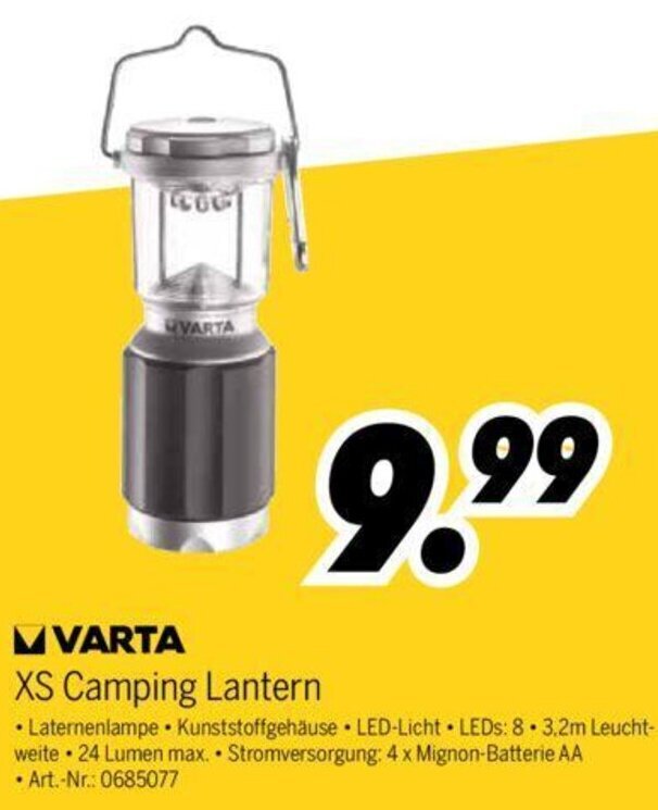 Varta XS Camping Lantern Angebot bei MEDIMAX