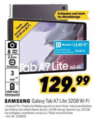 MEDIMAX Samsung Galaxy Tab A7 Lite 32GB WiFi Angebot