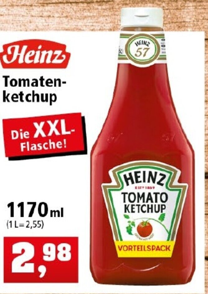 Heinz Tomatenketchup 1170ml Angebot bei Thomas Philipps
