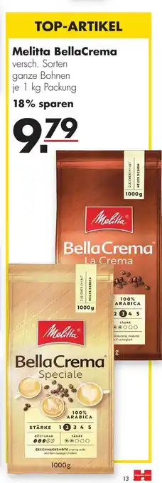 Handelshof Melitta Bella Crema 1 kg Angebot