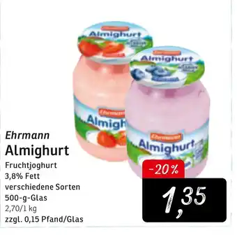 KONSUM Ehrmann Almighurt 500g Glas Angebot