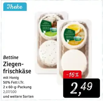 KONSUM Bettine Ziegen frischkäse 2x60g Angebot