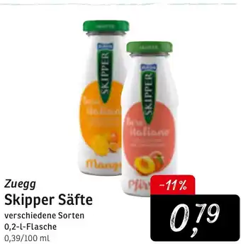 KONSUM Zuegg Skipper Säfte 0,2L Angebot