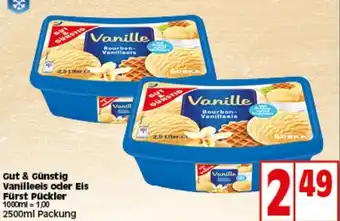 Elli Markt Gut & Günstig Vanilleeis oder Eis Fürst Pückler 2500ml Angebot