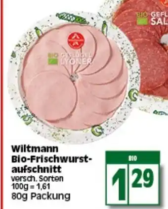 Elli Markt Wiltmann Bio Frischwurstaufschnitt 80g Angebot