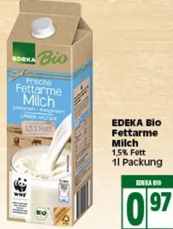 Elli Markt Edeka Bio Fettarme Milch 1L Angebot