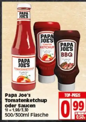 Elli Markt Papa Joe's Tomatenketchup oder Saucen 500/300ml Angebot