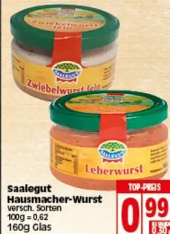 Elli Markt Saalegut Hausmacher Wurst 160g Glas Angebot