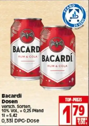 Elli Markt Bacardi Dosen 0,33L Angebot