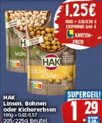 Elli Markt Hak Linsen, Bohnen 205/225g Beutel Angebot