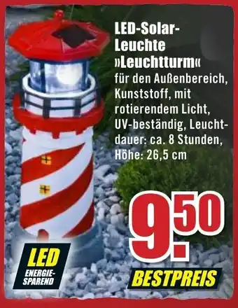 B1 Discount Baumarkt LED Solar Leuchte Leuchtturm Angebot