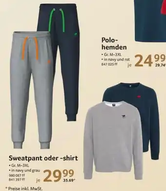 Selgros Polo Sylt Sweatpant oder shirt Gr. M-3XL Angebot