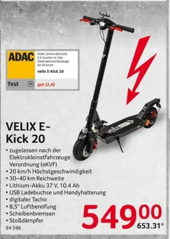 Selgros Velix E-Kick 20 Angebot