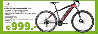 Globus Baumarkt Zündapp E-bike 27.5er Mountainbike Z801 Angebot