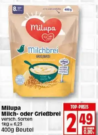 Elli Markt Milupa Milch oder Grießbrei 400g Beutel Angebot