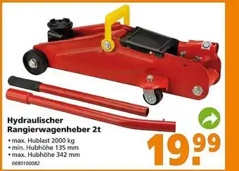 Globus Baumarkt Hydraulischer Rangierwagenheber 2t Angebot