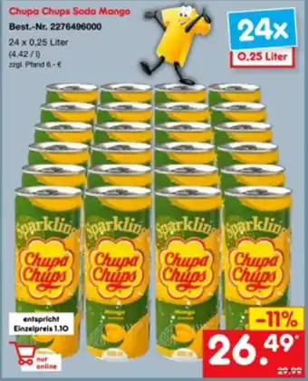 Netto Marken-Discount Chupa Chups Soda Mango 24 x 0,25 Liter Angebot