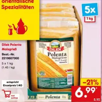 Netto Marken-Discount Dilek Polenta Maisgrieß 5 x 1 kg Angebot