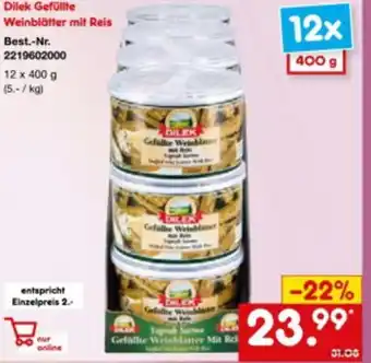 Netto Marken-Discount Dilek Gefüllte Weinblätter mit Reis 12 x 400 g Angebot