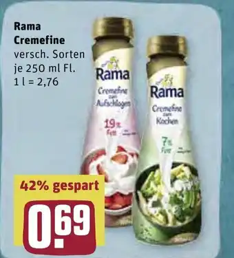 REWE Rama Cremefine 250 ml Angebot