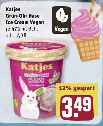 REWE Katjes Grun-Ohr Hase Ice Cream Vegan 473 ml Angebot