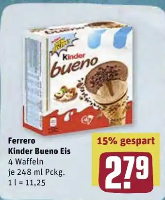 REWE Ferrero Kinder Bueno Eis 248 ml Angebot