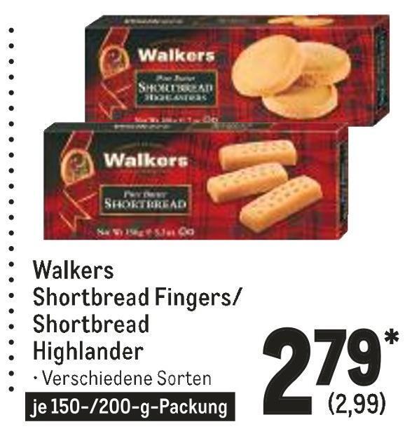 Walkers shortbread fingers/ shortbread highlander Angebot bei METRO