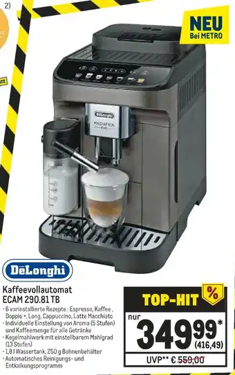 METRO Delonghi kaffeevollautomat ecam 290.81 tb Angebot