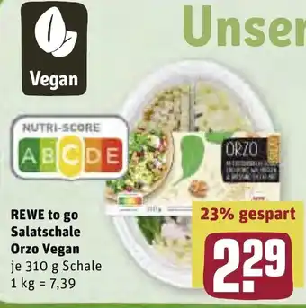 REWE Rewe to go Salatschale Orzo Vegan 310g Angebot