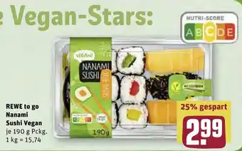 REWE Rewe to go Nanami Sushi Vegan 190g Angebot