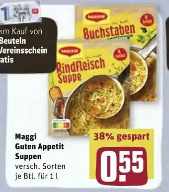 REWE Maggi Guten Appetit Suppen je Btl. fur 1L Angebot