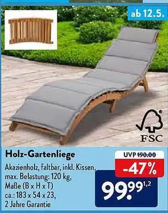 Aldi Nord Holz-gartenliege Angebot