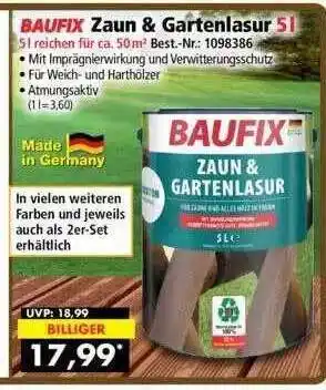 Norma24 Baufix Zaun & Gartenlasur Angebot